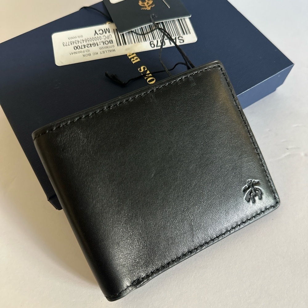 Brooks Brothers Classic Black Sheep Leather Wallet